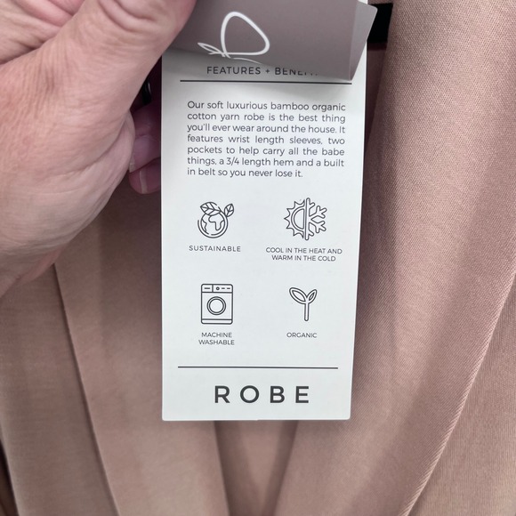 Goumi Women's Soft Bamboo Organic‎ Cotton Robe XS/S Brown NWT - Picture 8 of 11